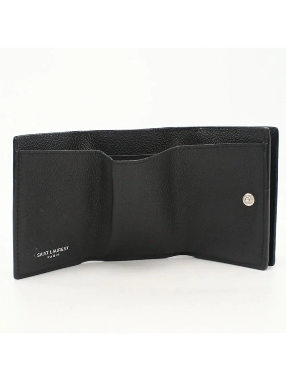Saint Laurent Origami Tiny Wallet YSL Logo Trifold Calf - Picture 3 of 8